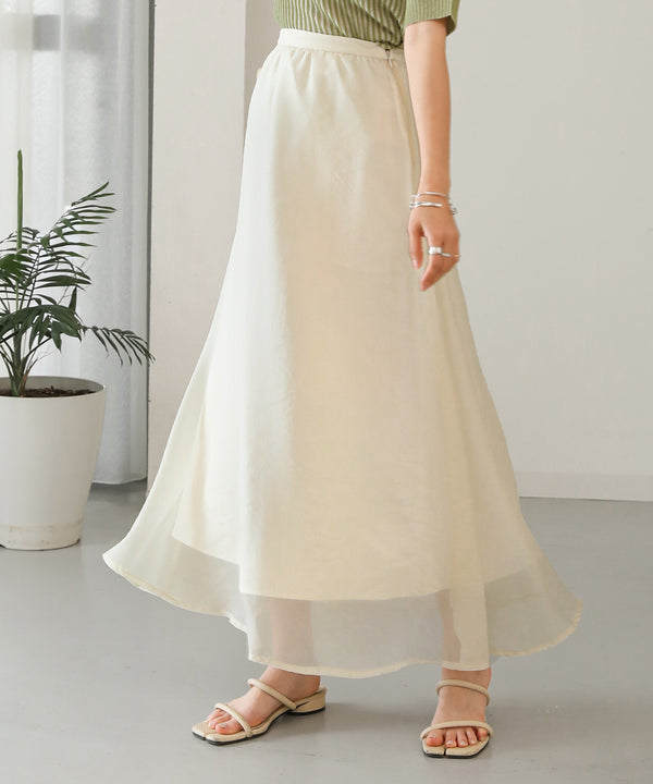 SHEER LAYERED FLARED SKIRT