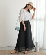 SHEER LAYERED FLARED SKIRT