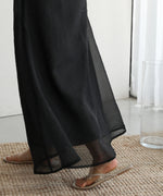 SHEER LAYERED FLARED SKIRT