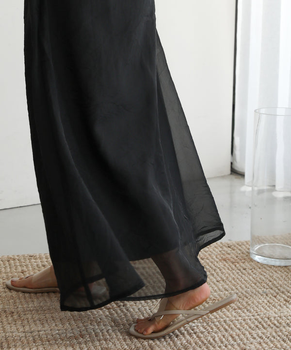 SHEER LAYERED FLARED SKIRT