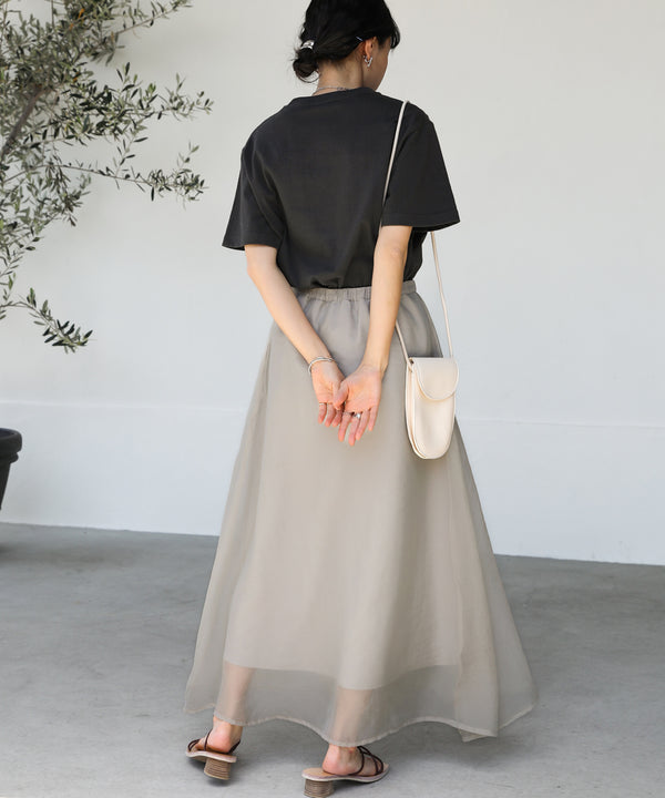 SHEER LAYERED FLARED SKIRT