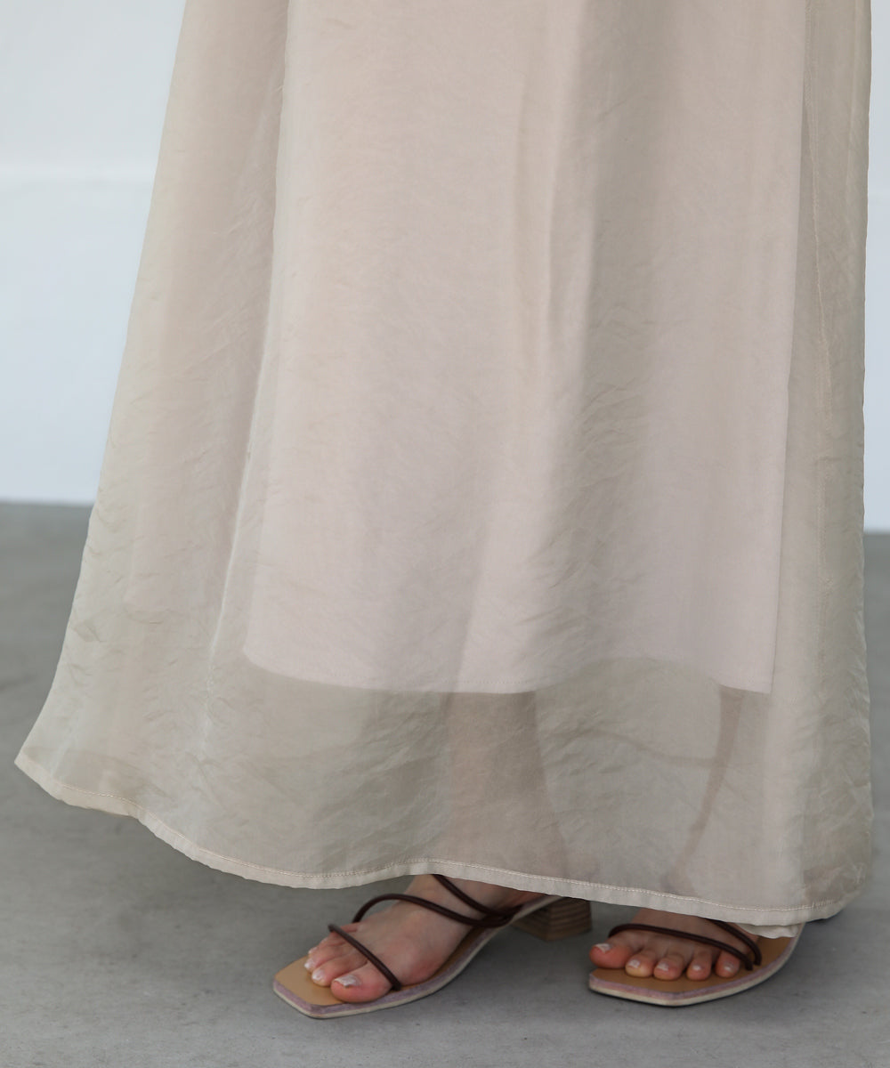 SHEER LAYERED FLARED SKIRT