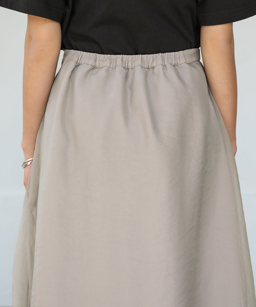 SHEER LAYERED FLARED SKIRT