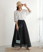SHEER LAYERED FLARED SKIRT