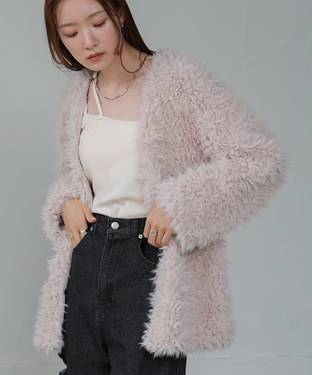 POODLE BOA CARDIGAN
