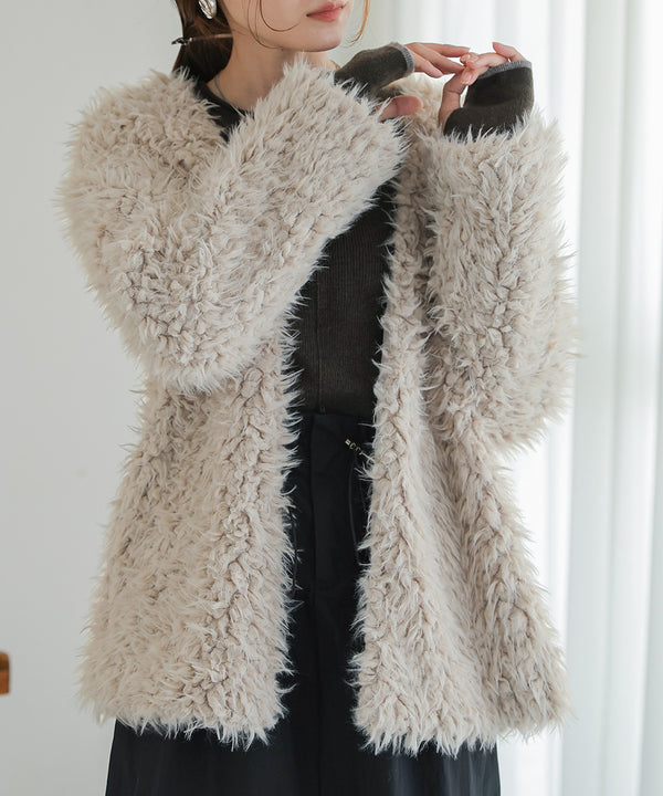 POODLE BOA CARDIGAN