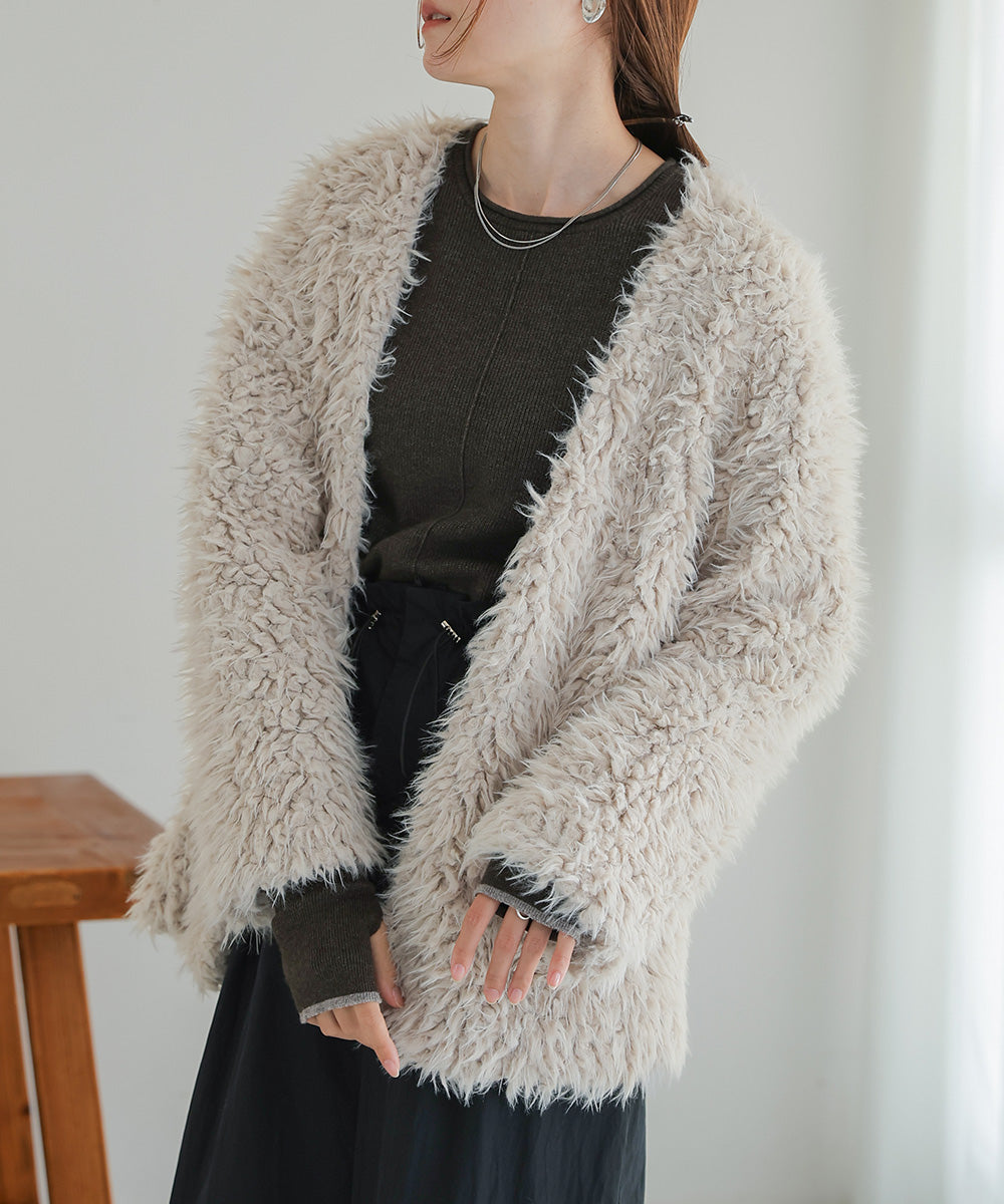 POODLE BOA CARDIGAN