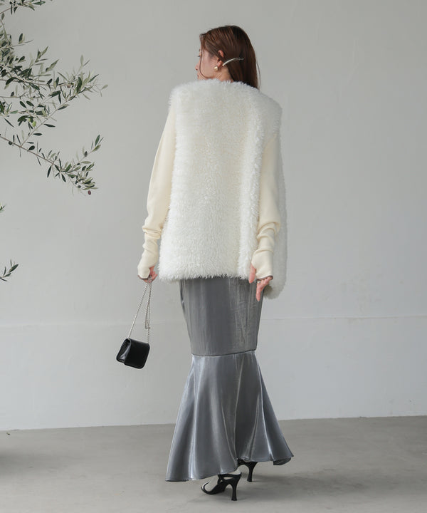 LONG POODLE ECO FUR VEST