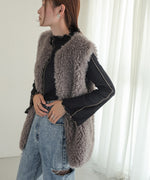 LONG POODLE ECO FUR VEST