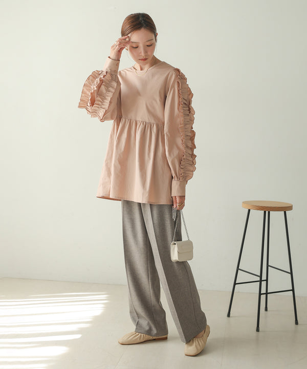 RUFFLE VOLUME SLEEVE BLOUSE