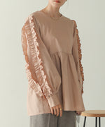 RUFFLE VOLUME SLEEVE BLOUSE