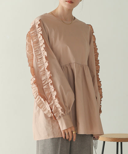 RUFFLE VOLUME SLEEVE BLOUSE