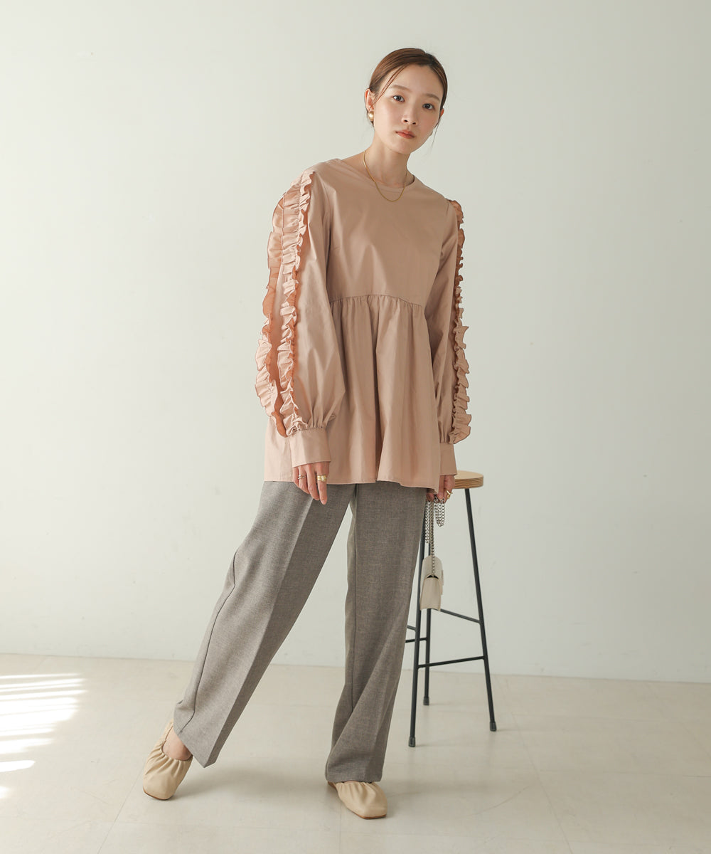 RUFFLE VOLUME SLEEVE BLOUSE