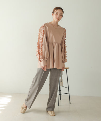 RUFFLE VOLUME SLEEVE BLOUSE