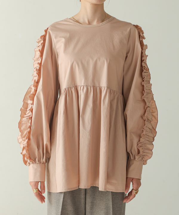 RUFFLE VOLUME SLEEVE BLOUSE