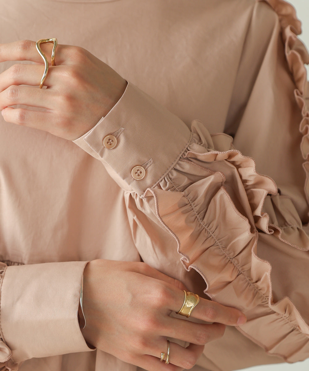 RUFFLE VOLUME SLEEVE BLOUSE