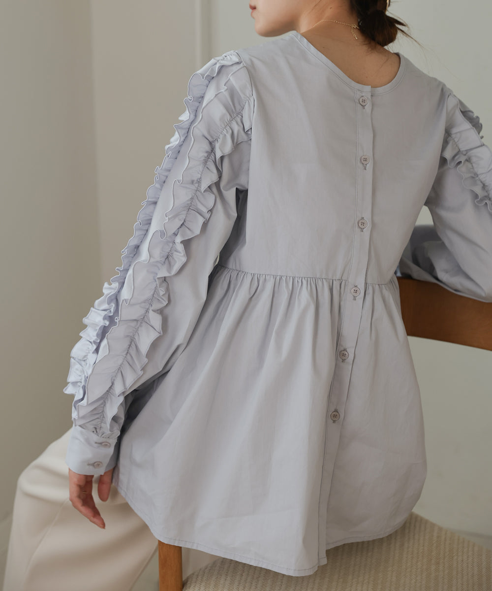 RUFFLE VOLUME SLEEVE BLOUSE