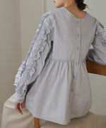 RUFFLE VOLUME SLEEVE BLOUSE
