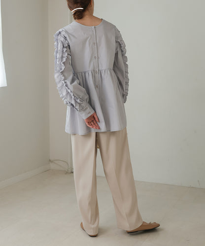 RUFFLE VOLUME SLEEVE BLOUSE