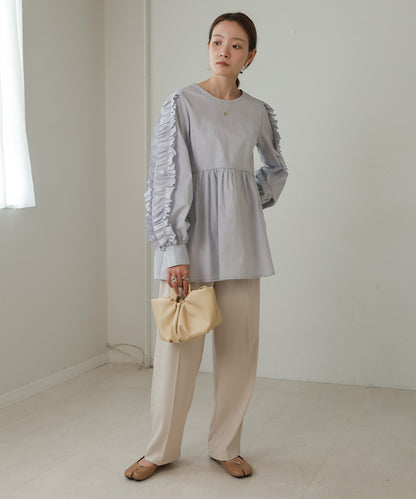 RUFFLE VOLUME SLEEVE BLOUSE