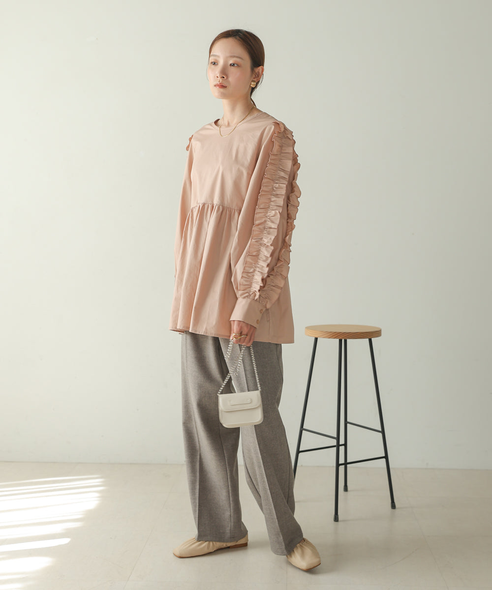 RUFFLE VOLUME SLEEVE BLOUSE