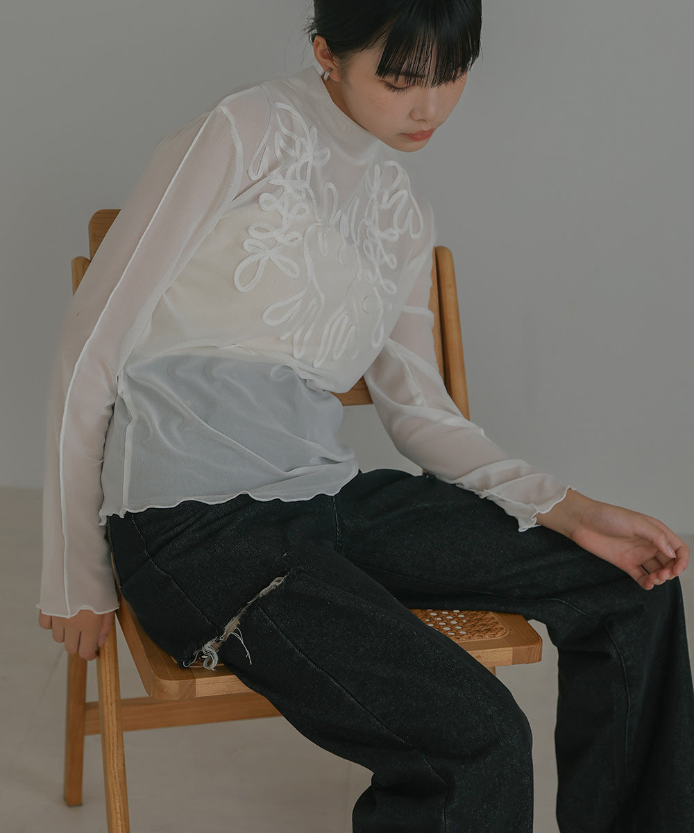 EMBROIDERY SHEER TOPS