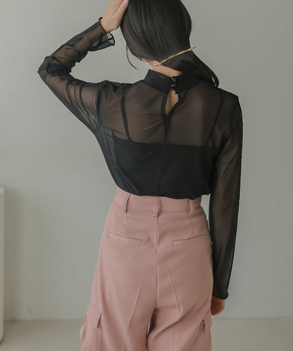 EMBROIDERY SHEER TOPS