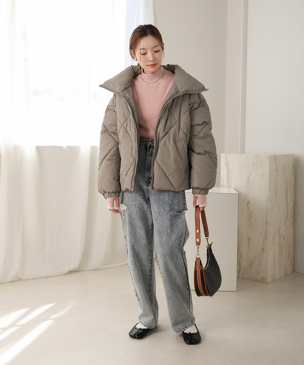 stand neck Quilted outerwear