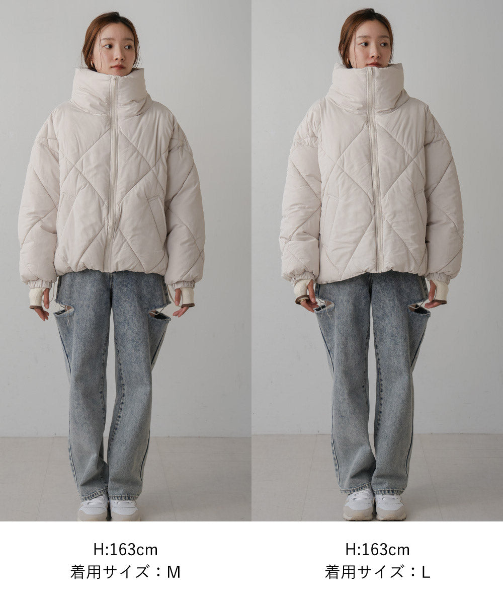 stand neck Quilted outerwear