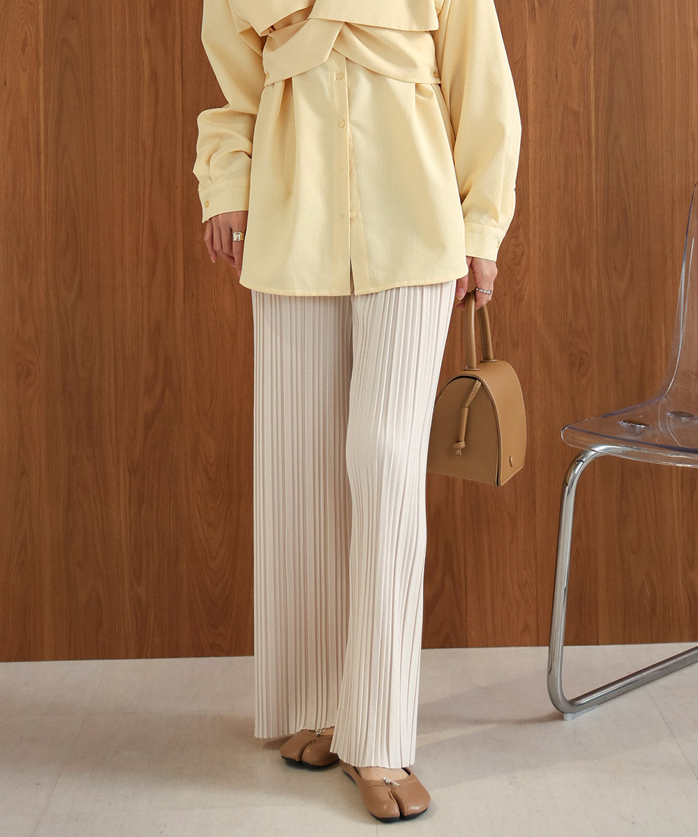 【S・M・L サイズ展開】ランダムプリーツパンツ