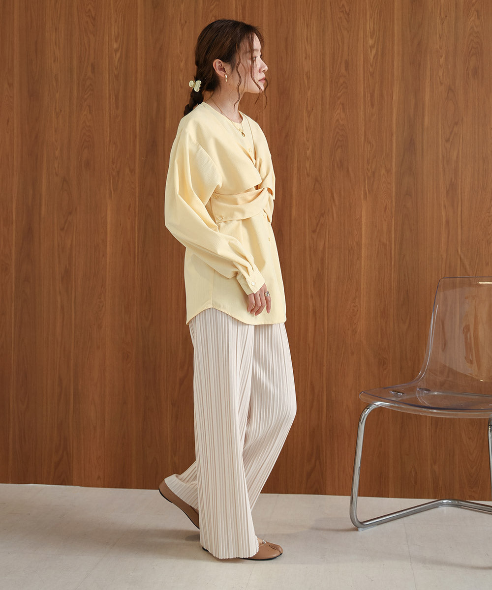 【S・M・L サイズ展開】ランダムプリーツパンツ