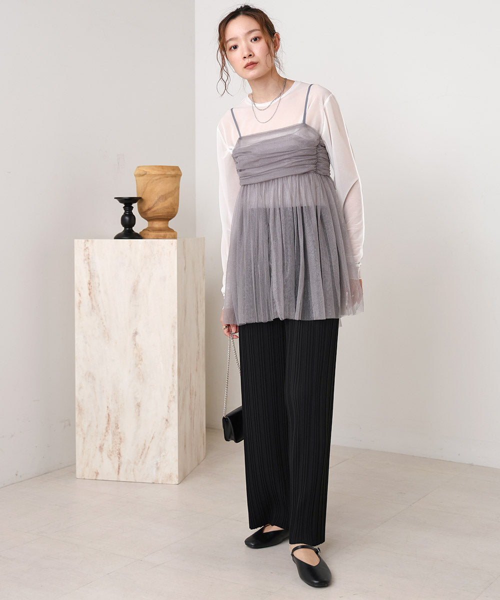 LAME TULLE CAMI TOPS