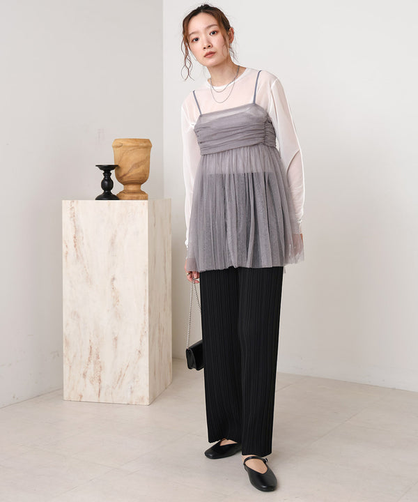 LAME TULLE CAMI TOPS