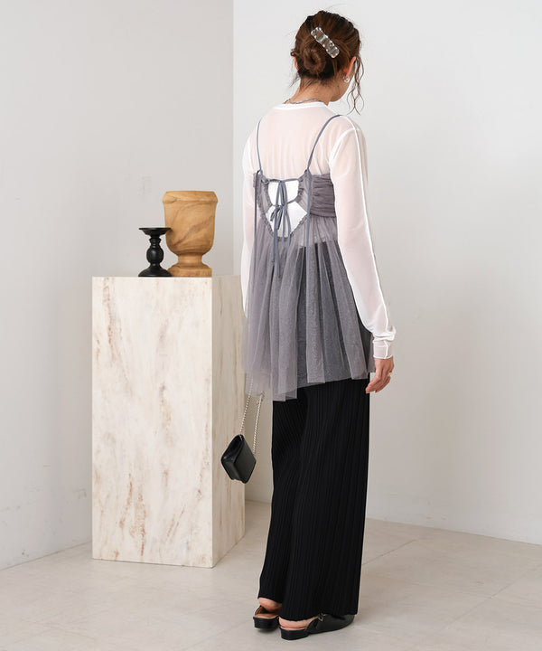 LAME TULLE CAMI TOPS