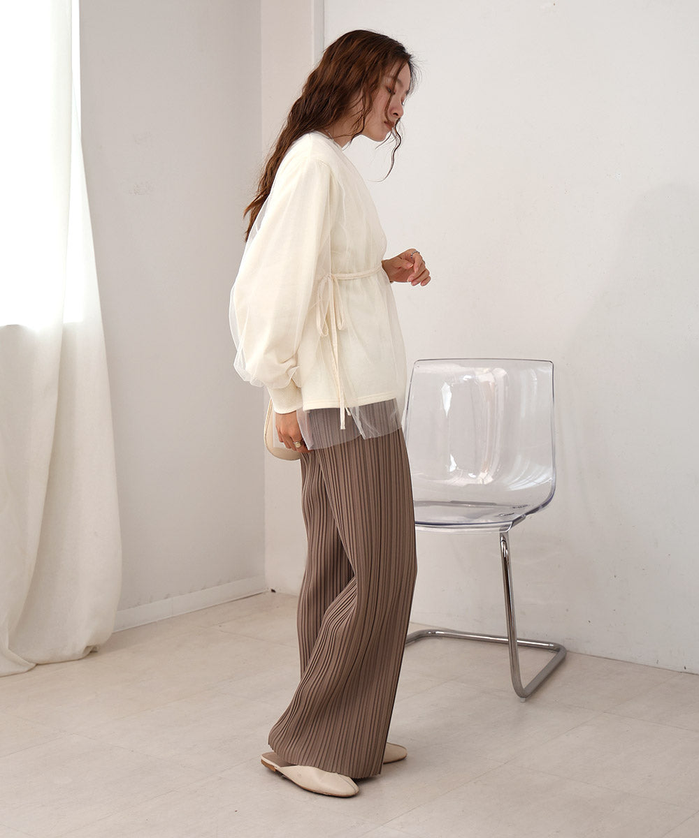 【S・M・L サイズ展開】ランダムプリーツパンツ