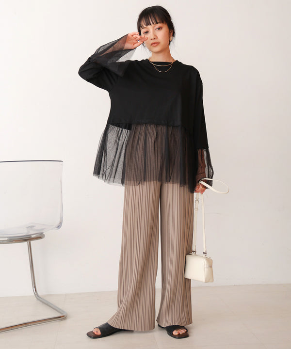 【S・M・L サイズ展開】ランダムプリーツパンツ