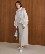 PEARL SHEER VOLUME SLEEVE SHIRT BL