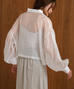 PEARL SHEER VOLUME SLEEVE SHIRT BL
