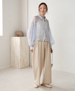PEARL SHEER VOLUME SLEEVE SHIRT BL