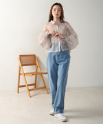 PEARL SHEER VOLUME SLEEVE SHIRT BL