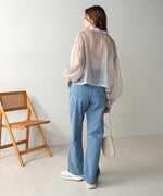 PEARL SHEER VOLUME SLEEVE SHIRT BL