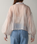 PEARL SHEER VOLUME SLEEVE SHIRT BL
