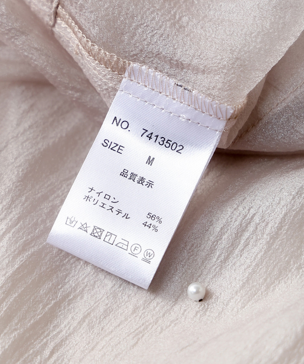 PEARL SHEER VOLUME SLEEVE SHIRT BL