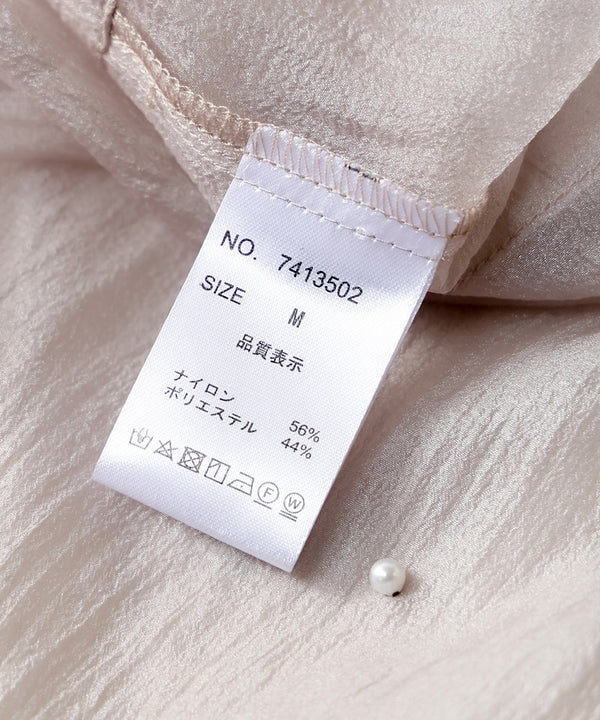 PEARL SHEER VOLUME SLEEVE SHIRT BL