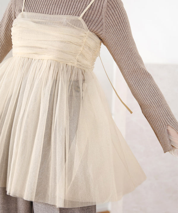 LAME TULLE CAMI TOPS