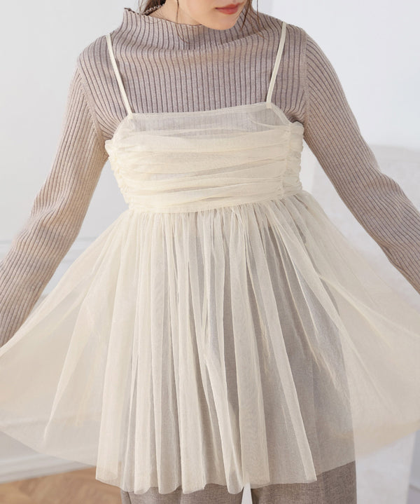 LAME TULLE CAMI TOPS