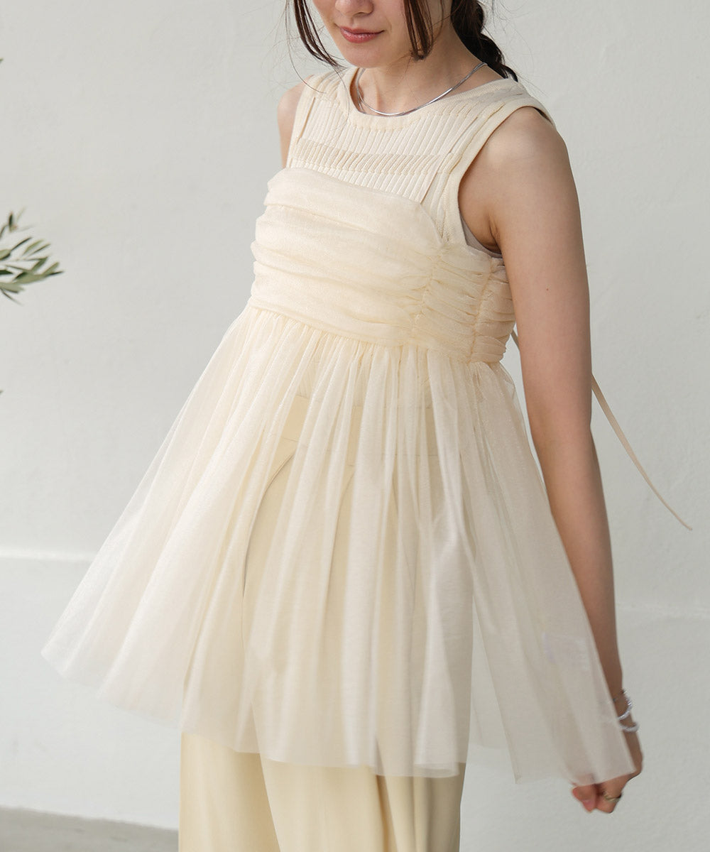 LAME TULLE CAMI TOPS