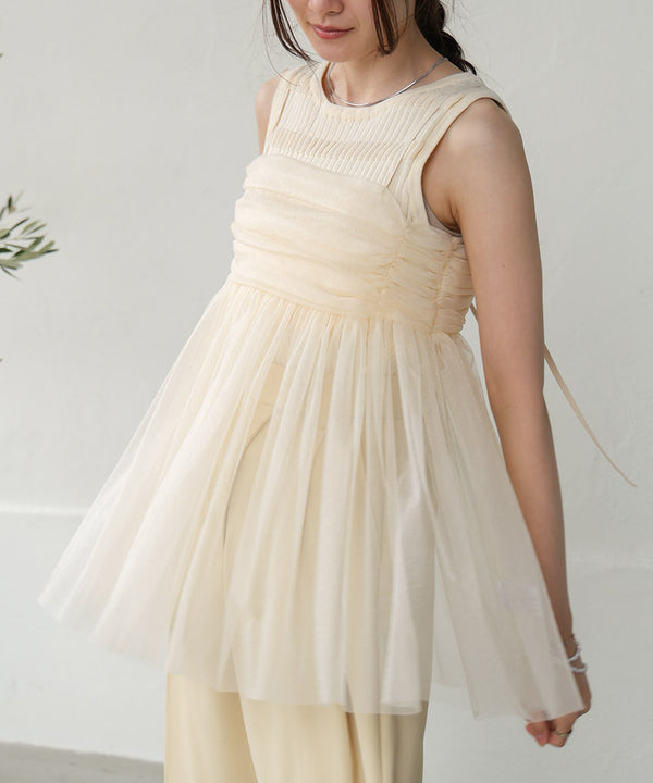 LAME TULLE CAMI TOPS