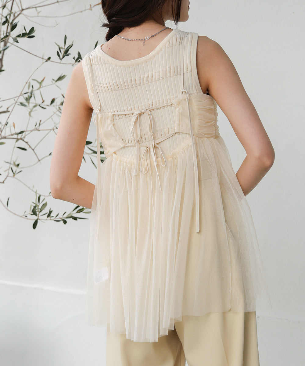 LAME TULLE CAMI TOPS