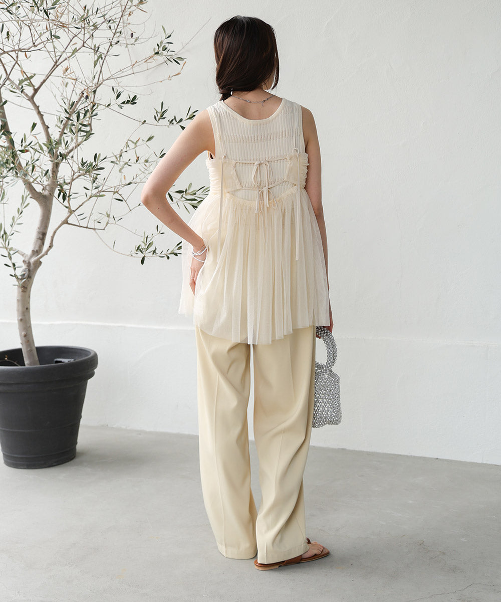 LAME TULLE CAMI TOPS